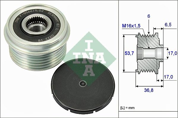 Dispositivo ruota libera alternatore INA 535 0074 10 - 1 pezzo per FORD MONDEO III